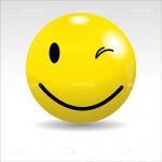 Glossy Yellow Ball with a Winking Smiley